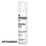 Flacon pompe blanc et bordeaux Eptaderm Epta VTLG, émulsion visage et corps