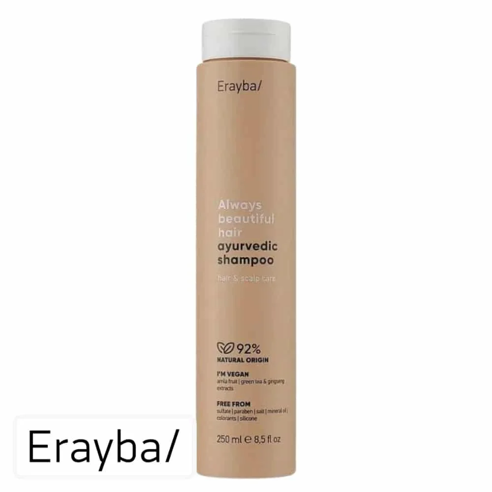 erayba-abh-ayurvedic-shampoing-250ml.jpg Flacon beige Erayba ABH shampoing ayurvedic 250 ml bouchon blanc
