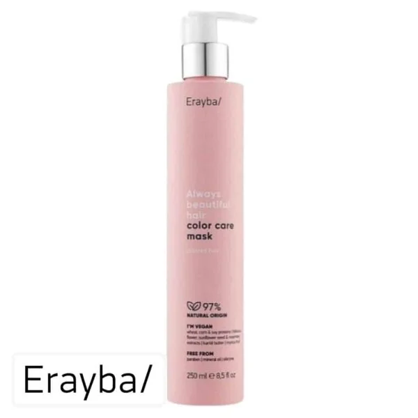 Flacon pompe rose Erayba ABH masque color care 250 ml cheveux colorés