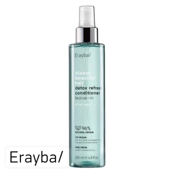 Flacon spray turquoise Erayba ABH après-shampoing leave-in detox refresh 200 ml