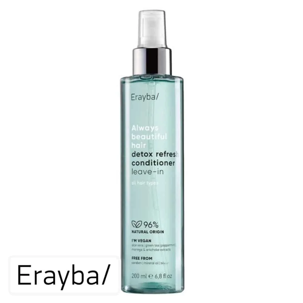 erayba-abh-detox-apres-shampoing-rafraichissant-leave-in-200ml.jpg Flacon spray turquoise Erayba ABH après-shampoing leave-in detox refresh 200 ml
