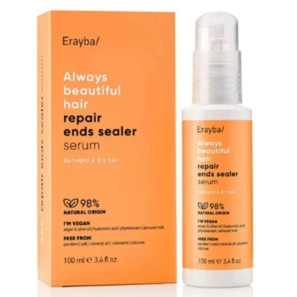 Étui et flacon spray orange Erayba ABH sérum pointes repair 100 ml