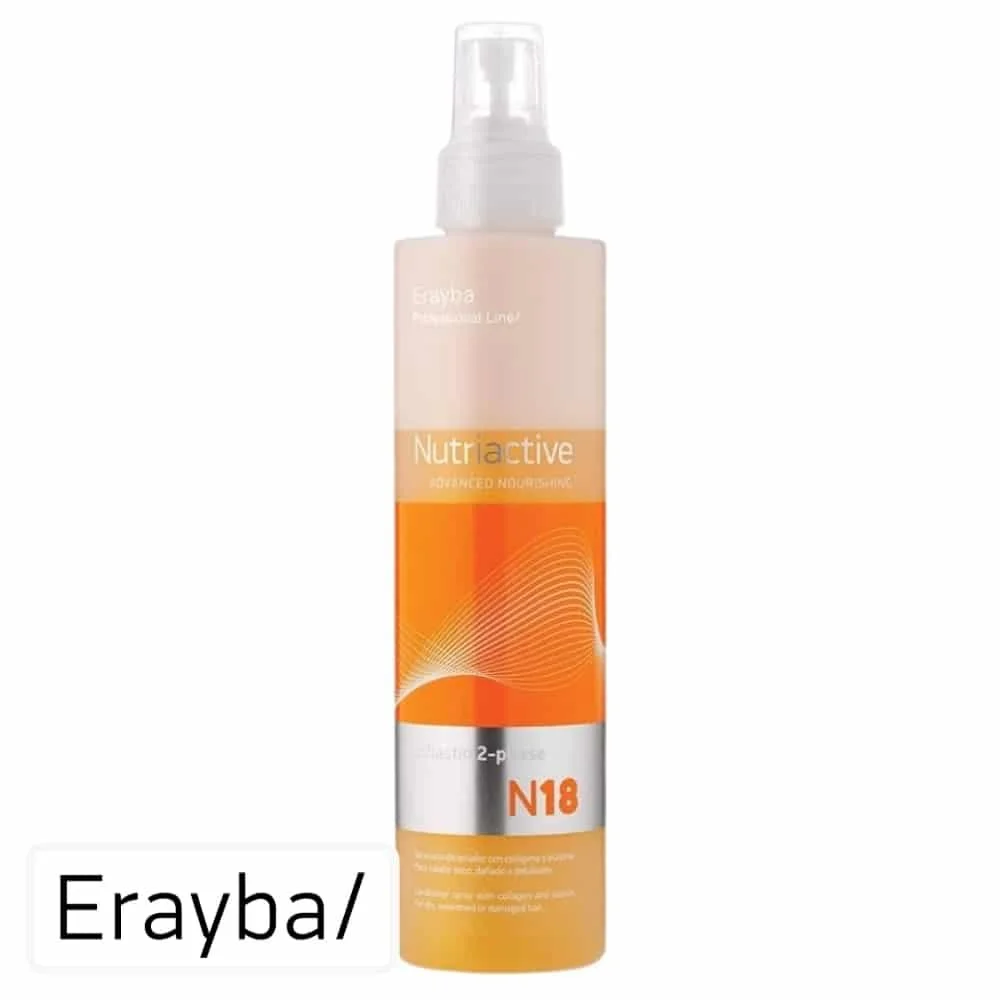erayba-nutriactive-n18-collastine-2-phases-200ml.jpg Flacon vaporisateur orange Erayba Nutriactive N18 Collastin biphase 200 ml