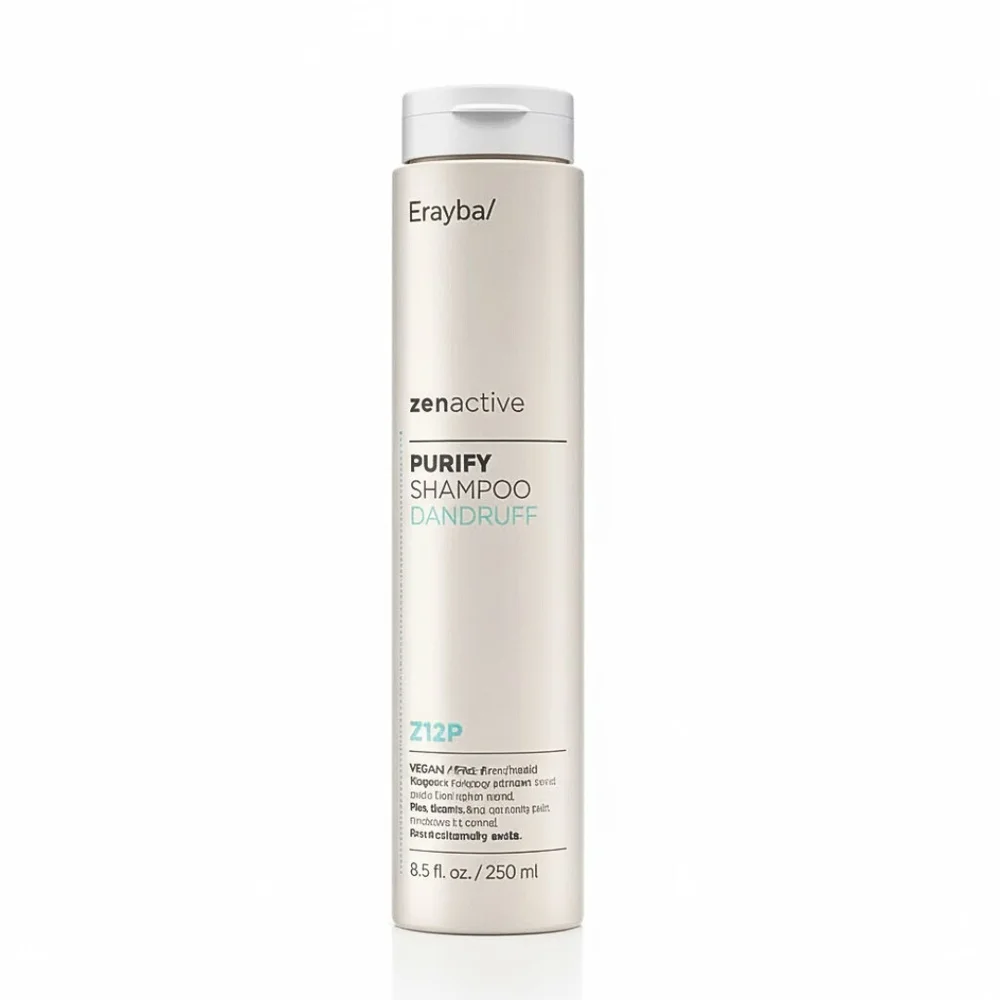 erayba-zenactive-purify-shampoing-dandruf-z12p-250ml.jpg Flacon beige Erayba Zenactive Purify shampoing antipelliculaire Z12P 250 ml