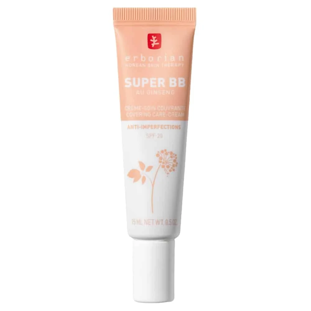 erborian-super-bb-creme-soin-couvrante-anti-imperfections-teinte-caire-spf20-15ml.jpg Tube rosé compact Erborian Super BB crème-soin couvrante SPF 20, 15 ml