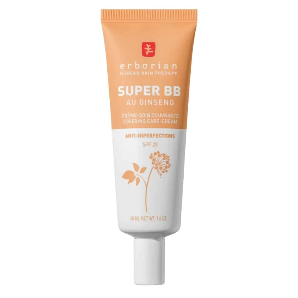 erborian-super-bb-creme-soin-couvrante-anti-imperfections-teinte-doree-spf20-40ml.jpg Tube orangé Erborian Super BB crème-soin couvrante anti-imperfections, 40 ml