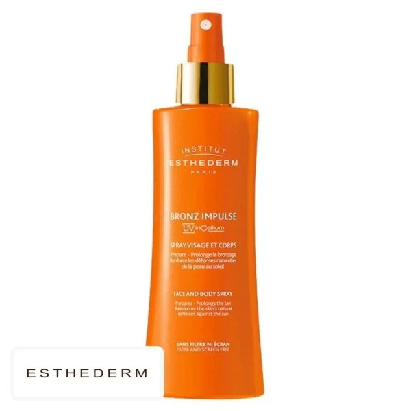 Flacon spray orange Institut Esthederm Bronz Impulse visage et corps 150 ml