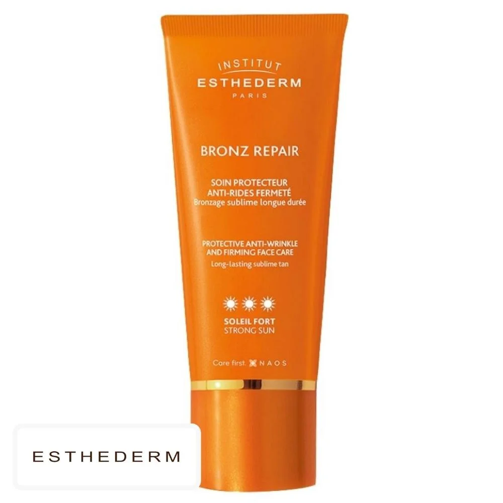 esthederm-bronz-repair-soin-protecteur-anti-rides-fermete-soleil-fort-50ml.jpg Tube orange Institut Esthederm Bronz Repair soin protecteur visage soleil fort