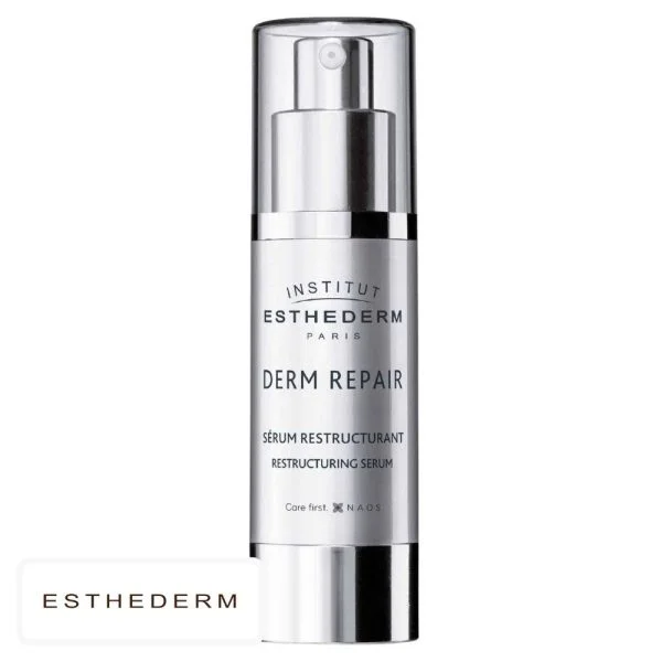 Flacon pompe argenté Institut Esthederm Derm Repair sérum restructurant 30 ml