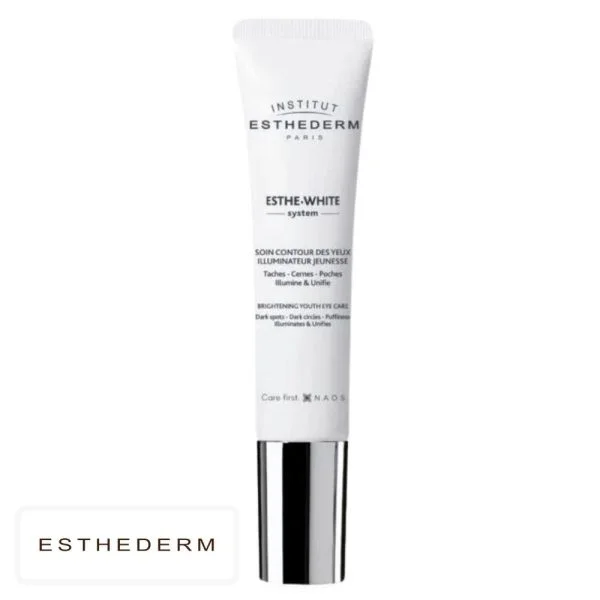 Tube blanc Institut Esthederm Esthe-White soin contour des yeux illuminateur 15 ml