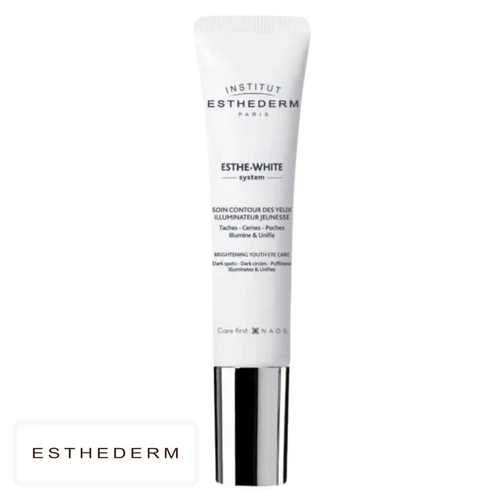 esthederm-este-white-soin-contour-des-yeux-illuminateur-jeunesse-15ml.jpg Tube blanc Institut Esthederm Esthe-White soin contour des yeux illuminateur 15 ml
