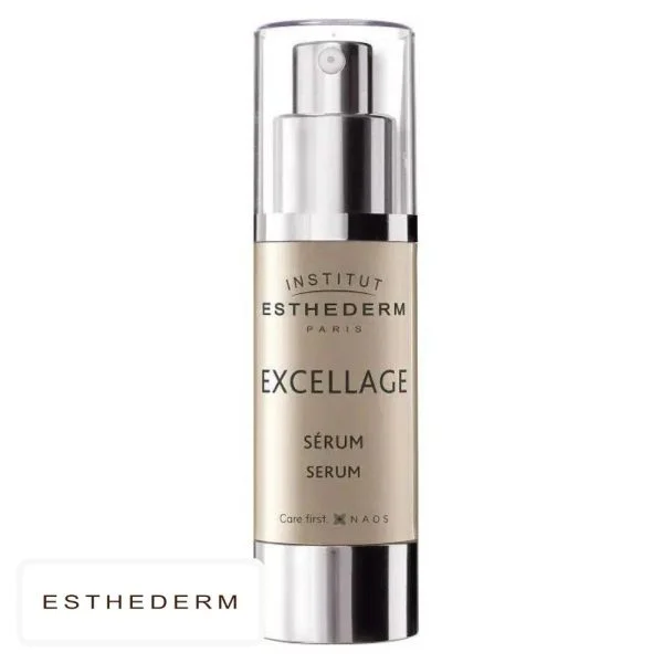 Flacon pompe beige Institut Esthederm Excellage sérum visage 30 ml