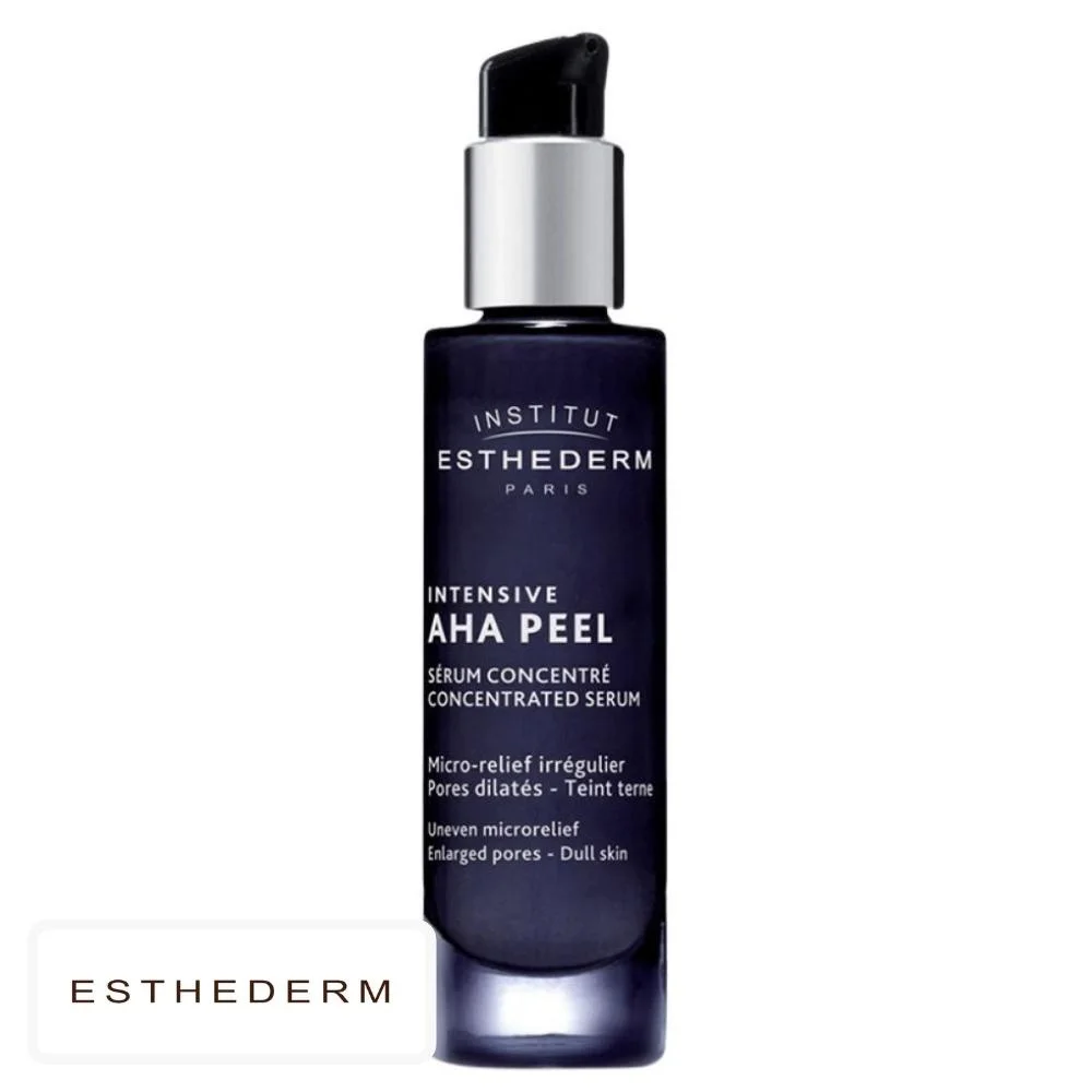 esthederm-intensive-aha-peel-serum-concentre-pores-dilates-30ml.jpg Flacon pompe Esthederm Intensive Aha Peel sérum concentré pores dilatés