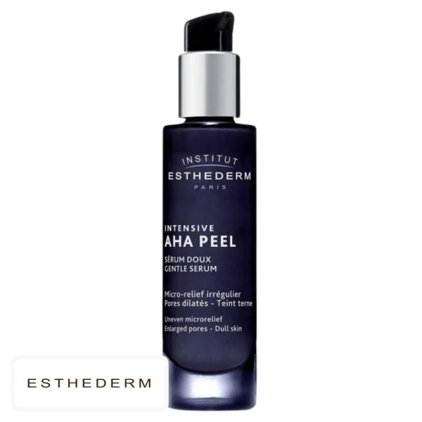 Flacon pompe noir Esthederm Intensive AHA Peel sérum doux 30 ml