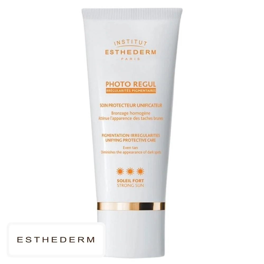 esthederm-photo-regul-soin-protecteur-unificateur-soleil-fort-50ml.jpg Tube blanc et orange Esthederm Photo Regul soin protecteur soleil fort