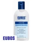 Flacon blanc et bleu Eubos gel lavant liquide sans parfum 200 ml