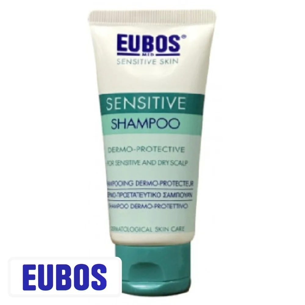 eubos-sensitive-skin-shampoing-dermo-protecteur-50ml.jpg Tube blanc et vert Eubos Sensitive shampooing dermo-protecteur 50 ml