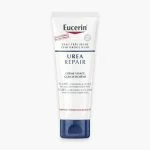 Tube Eucerin UreaRepair crème visage 5 % d'urée blanc à bouchon bleu