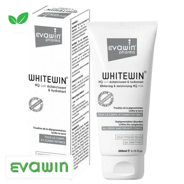 Tube et étui gris Evawin Whitewin HQ Lait éclaircissant 200 ml