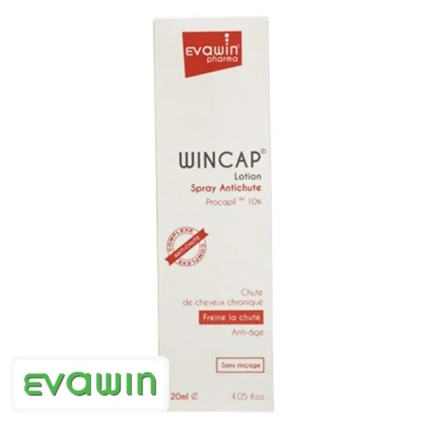 Étui blanc et rouge Evawin Wincap Lotion-spray antichute Procapil