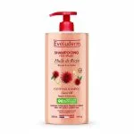 Flacon pompe rose Evoluderm Shampooing Fortifiant Huile de Ricin 1000 ml