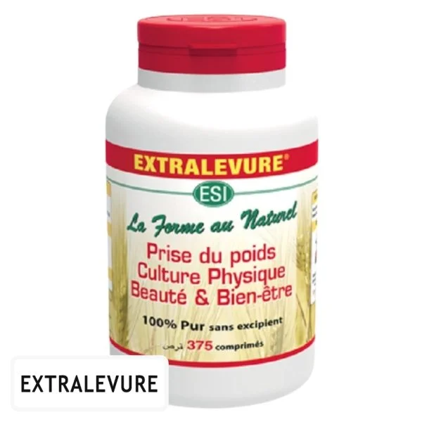 Pilulier blanc à couvercle rouge Extralevure Prise du poids 375 comprimés