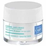 Pot blanc de crème anti-rides Eye Care pour peaux sensibles