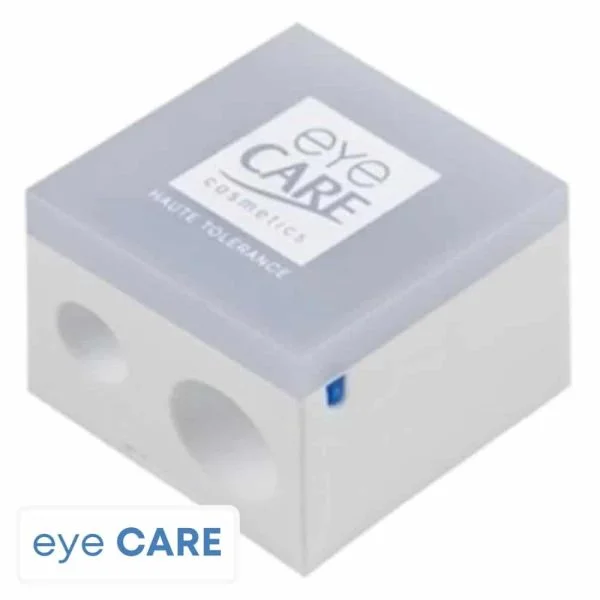 Boîtier carré blanc taille-crayon Eye Care Cosmetics à deux ouvertures