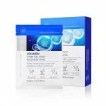 Boîte bleue et sachet Farmstay Collagen Water Full Moist Soothing Mask