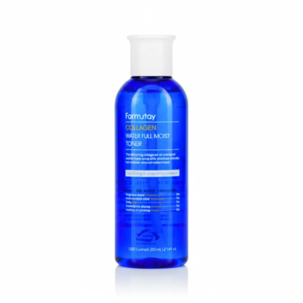 farmstay-collagen-water-full-moist-toner-200ml.jpg Flacon bleu Farmstay Collagen Water Full Moist Toner 200 ml