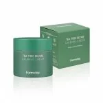 Pot vert Farmstay Tea Tree Biome Calming Cream avec sa boîte