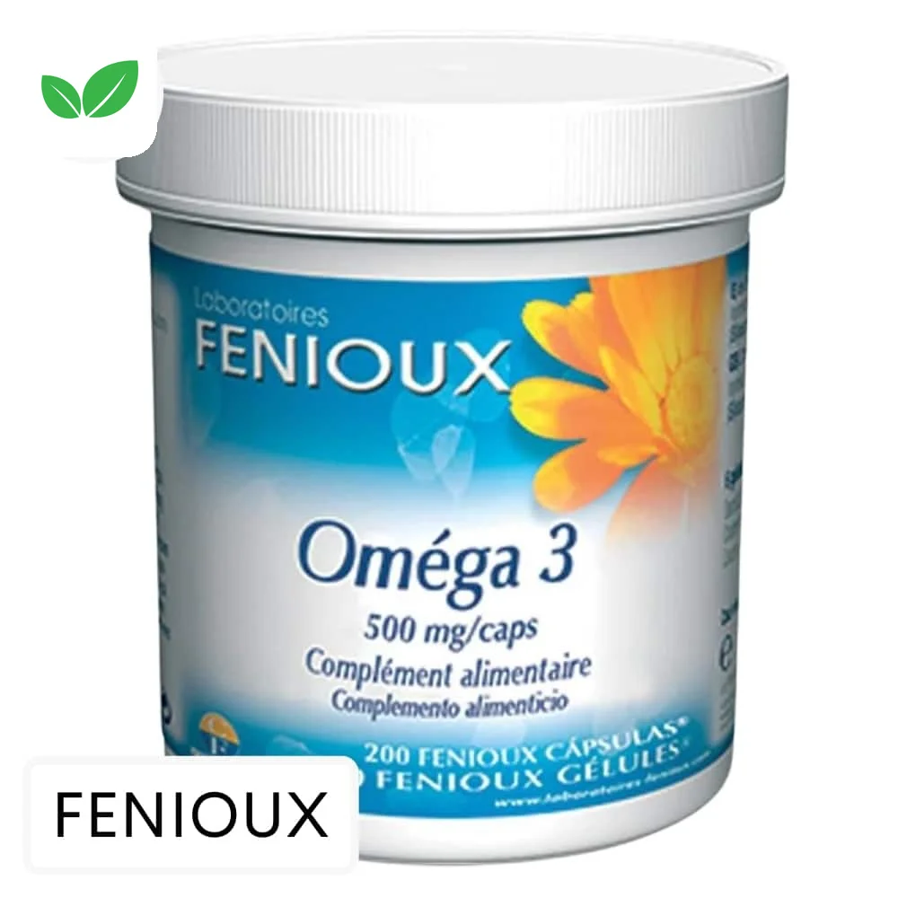 fenioux-omega-3-500mg-200-gelules.jpg Pot blanc Fenioux Oméga 3 500 mg, étiquette bleue, 200 gélules