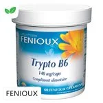 Pot blanc Fenioux Trypto B6 140 mg, étiquette bleue, 60 gélules