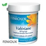Pot blanc Fenioux Valériane 280 mg, étiquette bleue, détente et sommeil