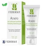 Étui vert et tube Fiderma Acnefid gel nettoyant purifiant 200 ml