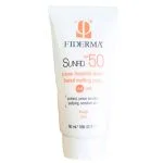 Tube blanc Fiderma Sunfid SPF50 crème fondante teintée 50 ml