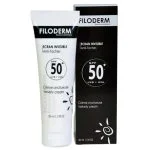 Tube blanc et étui noir Filoderm Écran Invisible Anti-Taches SPF50+ 50 ml