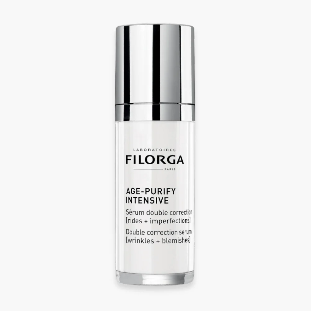filorga-age-purify-intensive-serum-double-correction-30ml.jpg Flacon airless blanc Filorga Age-Purify Intensive sérum 30 ml bouchon argenté