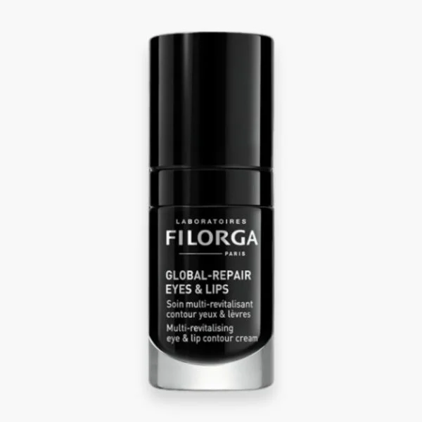 Petit flacon noir Filorga Global-Repair Eyes & Lips 15 ml avec pompe