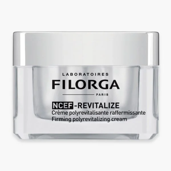 Pot argenté Filorga NCEF-Revitalize, crème polyrevitalisante raffermissante, couvercle métallisé, 50 ml