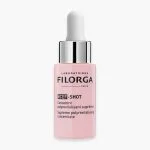 Petit flacon rose Filorga NCEF-Shot, concentré polyrevitalisant suprême, compte-gouttes blanc