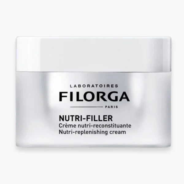 Pot blanc et argenté Filorga Nutri-Filler, crème nutri-reconstituante visage, 50 ml
