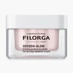 Pot transparent Filorga Oxygen-Glow, crème perfectrice d'éclat, texture rosée, 50 ml