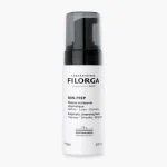 Flacon pompe blanc Filorga Skin-Prep, mousse nettoyante enzymatique, bouchon noir, 150 ml