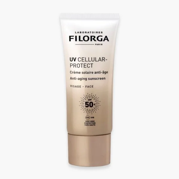 Tube beige Filorga UV Cellular-Protect crème solaire visage SPF50+ 40 ml