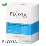 Étui blanc et bleu Floxia Disco savon dermocosmétique exfoliant 125 g