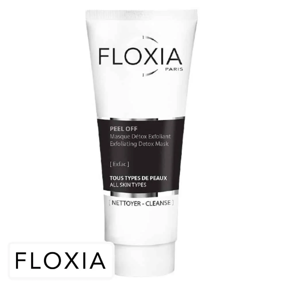 floxia-exfac-peel-off-masque-detox-exfoliant-40ml.jpg Tube blanc et noir Floxia Exfac Peel Off masque détox exfoliant