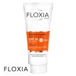 Tube blanc et orange Floxia Protexio émulsion invisible SPF 50 visage