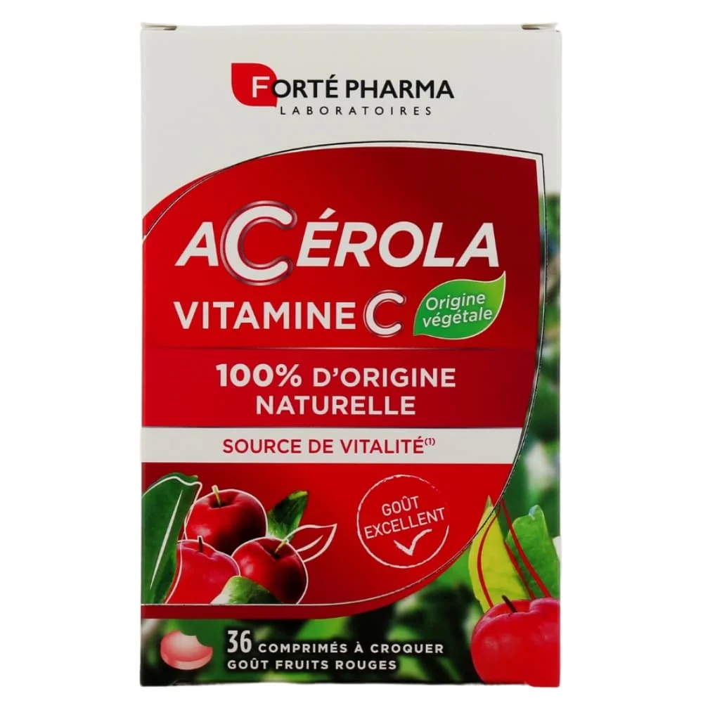 forte-pharma-acerola-vitamine-c-36-comprimes.jpg Boîte rouge Forté Pharma Acérola vitamine C 36 comprimés à croquer