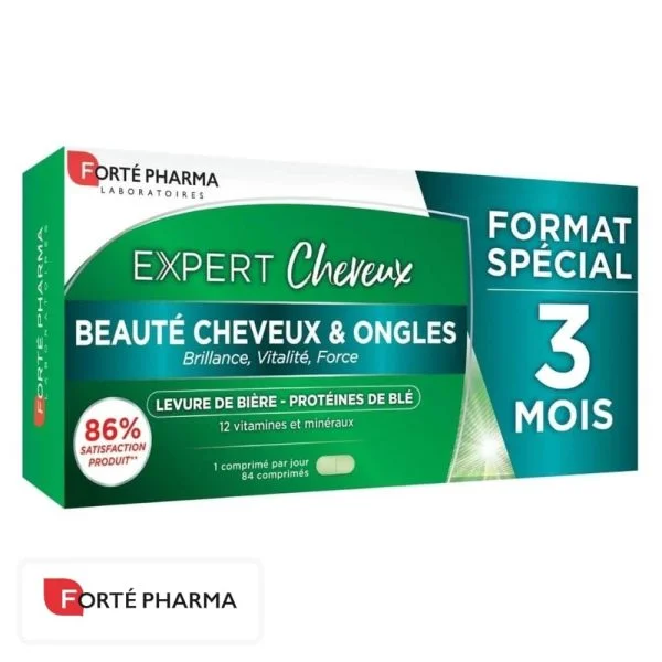 Boîte verte Forté Pharma Expert Cheveux beauté cheveux ongles 84 comprimés
